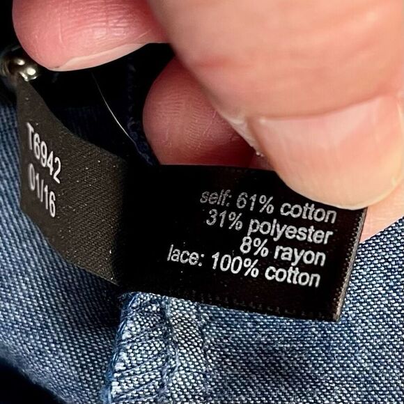 The Limited Denim Babydoll Peasant Blouse Medium - Picture 11 of 11